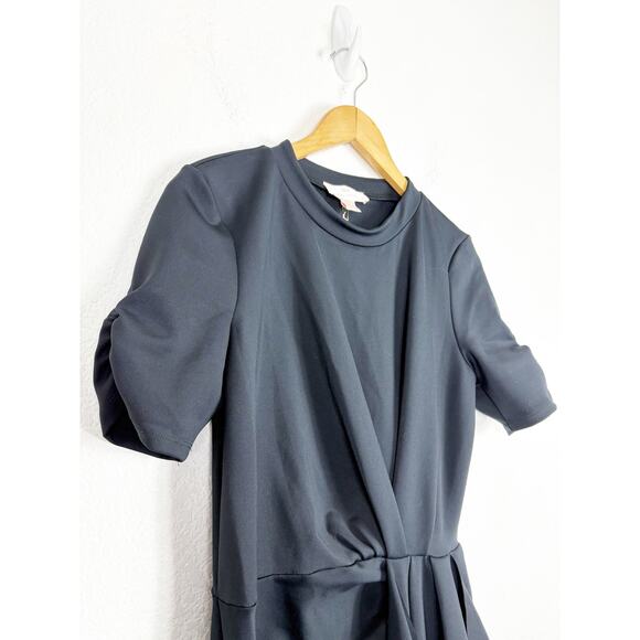 Rachel Parcell Black Draped Interlock Minidress Size Large NWT Cocktail Stretch - Picture 7 of 13